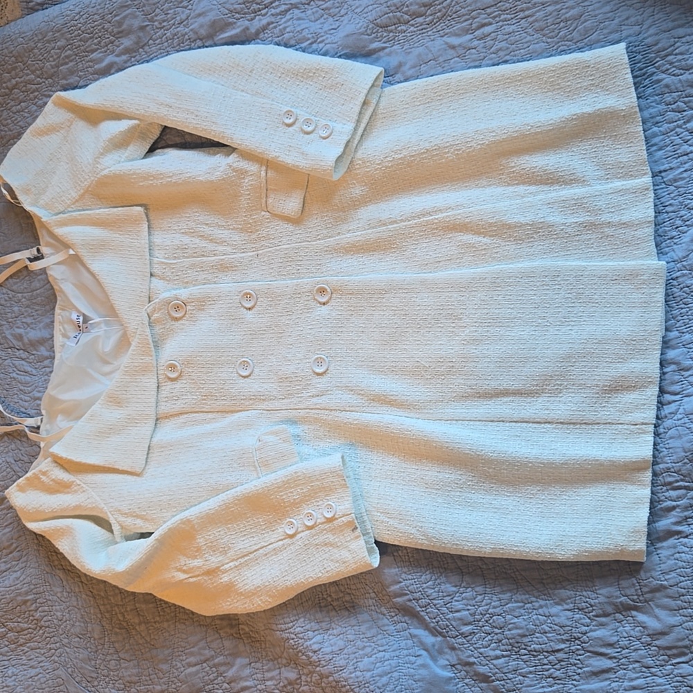 NWT, Reveuse, White Double-Breasted Dress, Sz. L - Picture 8 of 10